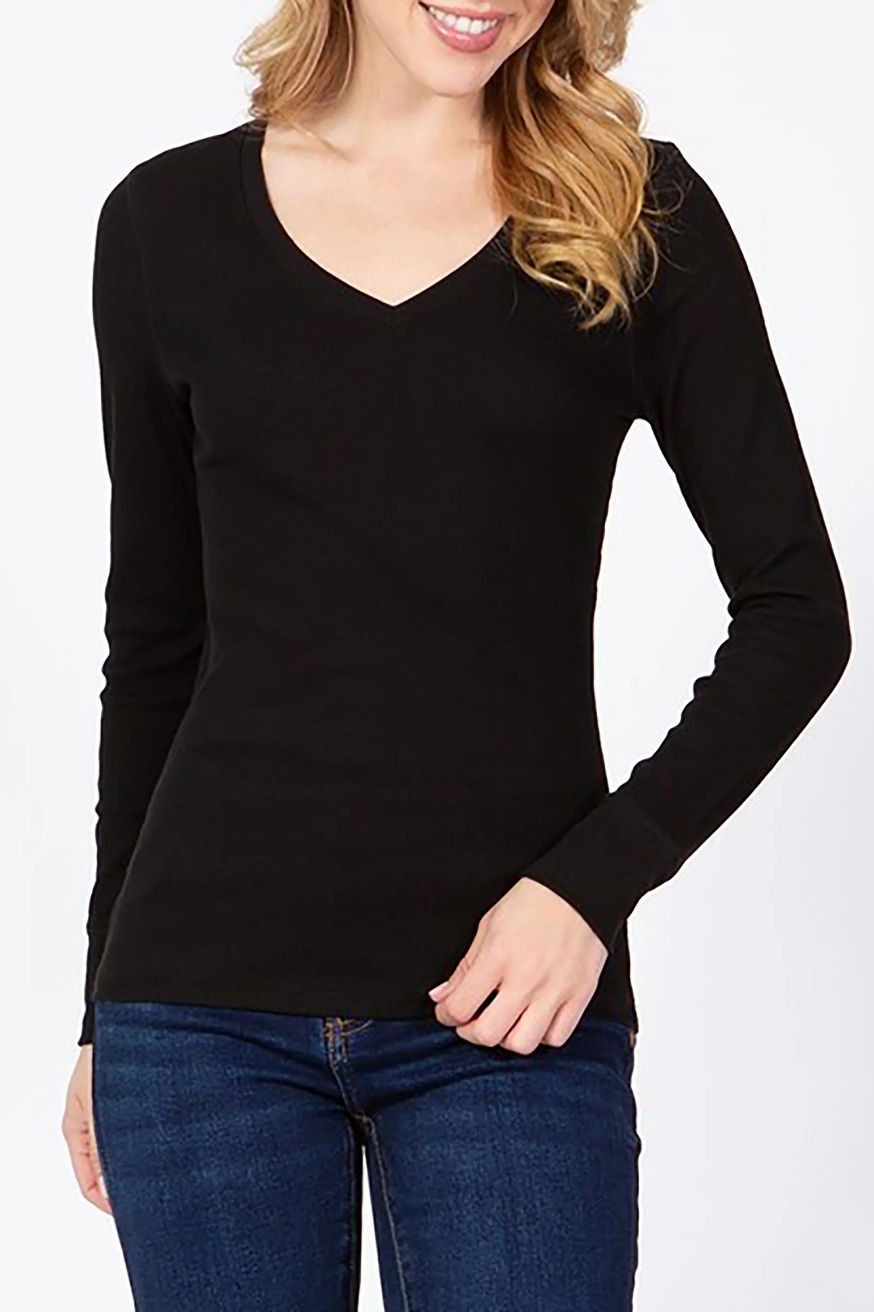 Women's Long Sleeve V-Neck Thermal Top